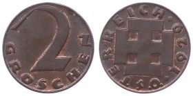 1. Republik 1918 - 1933 - 1938
 2 Groschen 1929 Wien stgl