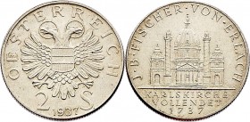 1. Republik 1918 - 1933 - 1938
 2 Schilling 1937 Fischer von Erlach. Wien stgl