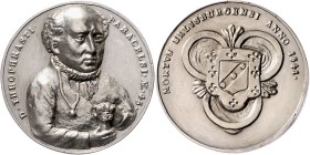 Salzburg - Erzbistum Ernst von Bayern 1540 - 1554
 Ag - Medaille 1541 späteres Galvano auf den Universalgelehrten Paracelsus. Salzburg. 14,59g. Zelle...