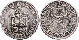Salzburg - Erzbistum Johann Jakob Khuen von Belasi-Lichtenberg - 28. November 1560 - 14. Mai 1586
Guldentaler 1579 Salzburg. 24,25g. HZ 642 ss