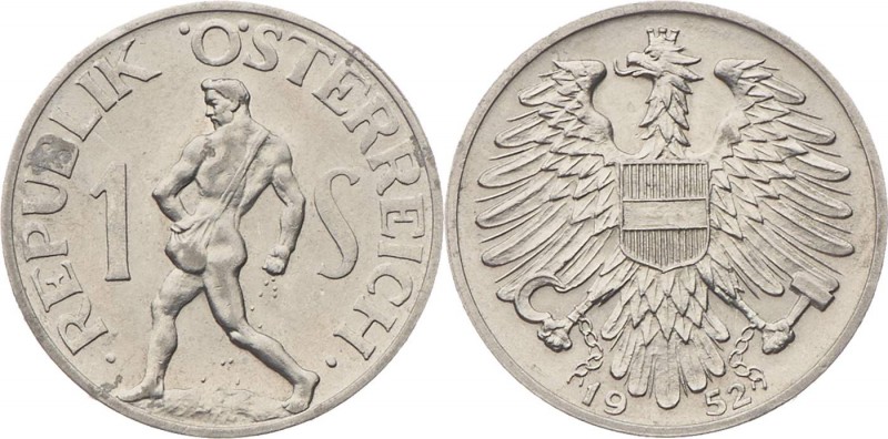 2. Republik 1945 - heute
 Lot 2 Stück 1 Schilling. 1952+57 vz