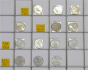 2. Republik 1945 - heute
 Lot 13 Stück, 1 Schilling 1924 - 32 ( Ag ), 1934-35 ( Ni ), 1946 - 57 ( Al ) und 2 Schilling 1946/47. ss - stgl