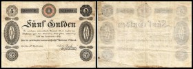 Priv. Österreichische Nationalbank
 5 Gulden 23.6.1825, Serie E, Randfehler geklebt, kl. Loch, Richter-62, K&k-64a III