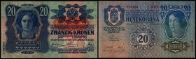 Aufdruck Deutschösterreich (altes Datum) 1920
 Lot 30 Stück, 20 Kronen II., Richter-180a, K&K-137b I