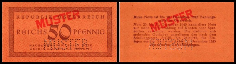 Österreich im III. Reich (1938/1945)
 50 Reichspfennig (1945) Muster/Druck u. P...