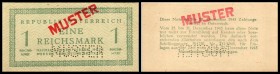 Österreich im III. Reich (1938/1945)
 1 Reichsmark (1945) Muster/Druck u. Perforation, R-264c/b, K&K-217s Republik Österreich – Russische Zone I