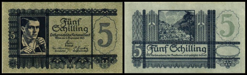 Österreichische Nationalbank (ab 1945)
 5 Schilling 4.9.1945, dklblaugrün, Rich...