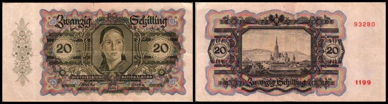 Österreichische Nationalbank (ab 1945)
 Lot 2 Stück, 10,20 Schilling 2.2.1946, ...