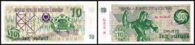 Volksrepublik
 10 Lek valute(= 500 Lek) o.D.(1992) P-49a Neue Ausgabe I