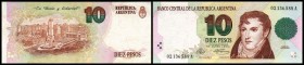 Währungsreform 1 Austral = 1000 Pesos Argentino
 10 Pesos o.D.(1992) Vice-Pres., Ser.A, P-342a Provisorische Ausgabe, Aufdruck II+