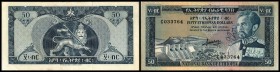 National Bank of Ethiopia
 50 Dollars o.D.(1966) Ser.C, P-28a, Vs. hs. Ziffern, kl. gekl. Einriß II-
