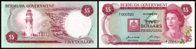 Währungsumstellung 1970 /1 Dollar = 100 Cent
 5 Dollars 6.2.1970, Serie A/I, KN 000320, P-24a I