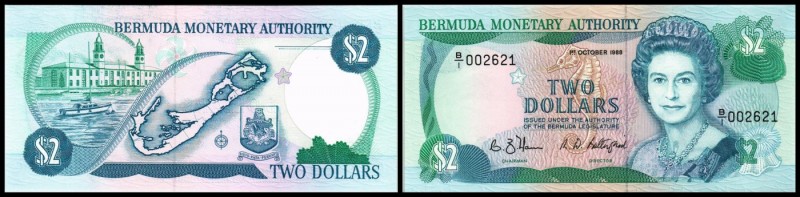 Monetary Authority
 2 Dollars 1.10.1988, Serie B/I, P-34a I