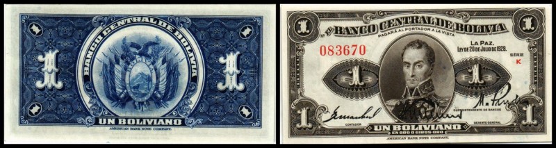 Banco Central / 1. Ausgabe L.1928
 1 Bol. L.1928, kl.Format, Ser.K, P-119a I