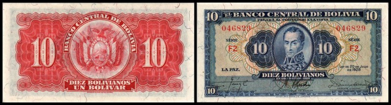 Banco Central / 1. Ausgabe L.1928
 10 Bol. L.1928, Ser.F2, P-130 I