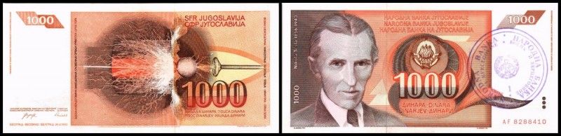 1. Provisorische Ausgabe / Narodna Bank
 1000 Din. o.D.(1992) Stpl. 1 49mm (B-1...