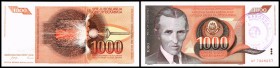 1. Provisorische Ausgabe / Narodna Bank
 1000 Din. o.D.(1992) Stpl. 2 49 mm (B-164c) P-2c Nummern in Klammer nach Spezialkatalog Borna Barac 2002 I