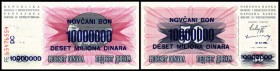 Rep. Nationalbank / Novcani Bon
 10 Mio.Din. 10.11.1993/50 Din. 1992 (B--) P-36, nicht ausgegeben I