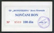 Novi Travnik
 100 Dinara o.D., Serie E TP „Novotehna / Novcani Bon I