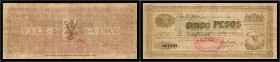 Specialized Issues
 5 Pesos 28.7.1898, P-S---, mit Stpl.+Sign. Nitrate Railways Cp.Ltd. III-