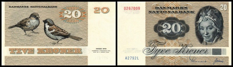 Danmarks Nationalbank
 20 Kronen (19)79, Prefix A2, P-49a I