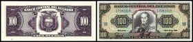 100 Sucres 20.4.1990, ohne Soc. Anonima, o.Dfa., Ser.VW, KN/Ser. blau, P-123 I