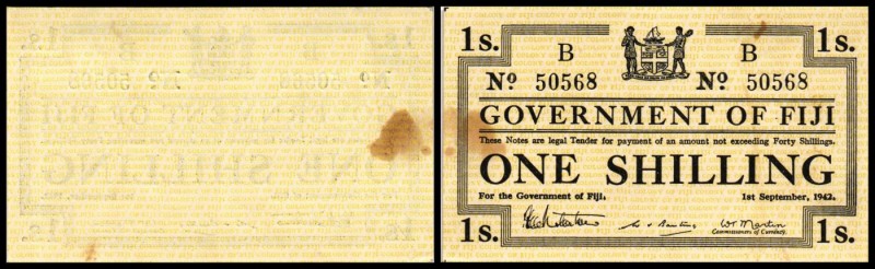 British Administration / Government
 1 Shilling 1.9.1943, Serie B, P-49b, kl. F...