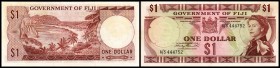 British Administration / Government
 1 Dollar (1971-73, Sign.Weseley Barrett) P-65a, gekl. Randeinriss, sonst I