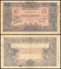 Banque de France
 1000 Francs 19.6.1926, P-67j, Nst. geklebte Enrisse, sonst III-