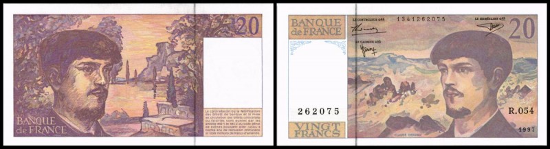 Währungsangabe nur mehr in Francs
 20 Francs 1997, Strafsatz Rs. La Contrefacon...