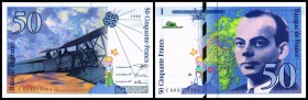 Währungsangabe nur mehr in Francs
 50 Francs 1992, Exupéry und Daten in einer Zeile, Strafsatz Rs. L'Article , P-157a I