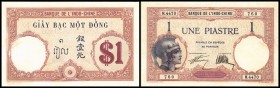 Banque de L`Indochine
 1 Piaster o.D.(1927/31, Sign.7) P-48b. I-