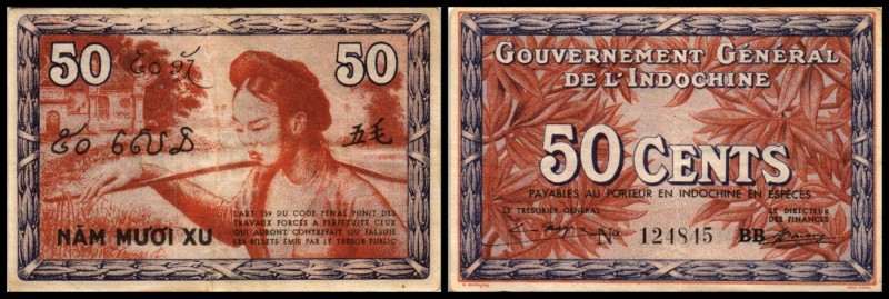 Gouvernement General
 50 Cents o.D.(1939, Sign.13, Ser.BB) P-87c II