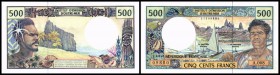 frühere Ausgaben --> Neukaledonien (Noumea) auch Franz. Ozeanien und Tahiti
 500 Francs o.D.(1996, Sign.3) Rs. Text 4zeilig L'Article 139.. , P-1c I