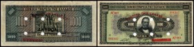 Königreich 1935-41 / Bank of Greece
 1000 Drachmen 4.11.1926, Neuausgabe gelocht, Rs Stpl., P-115(P-100b) III