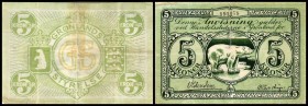 Grönlands Styrelse
 5 Kronen o.D.(1945) P-15d, gekl. Riß/Mittelbug (kein Tixo) II/IV