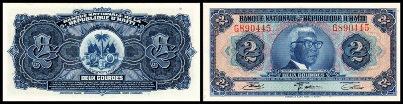 Republique / Banque National
 2 Gourdes L.1919(10.Ausgabe) Serie G, P-201 I