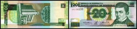 Banco Central
 20 Lempiras 30.8.2001, li. KN ZT aufsteigend, braun, P-87a I
