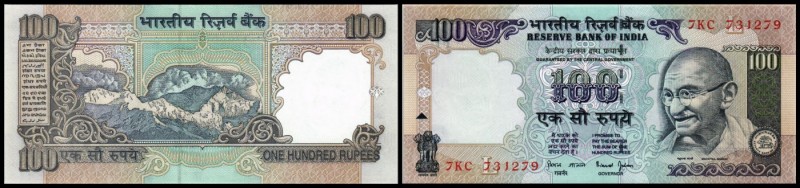 Republic / Reserve Bank
 100 Rupien o.D.(1999 -, Sign.88 „L„, Mahatma Ghandi) g...