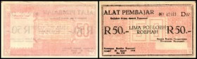 Tapanoeli (Nord Sumatra)
 50 Rupien 28.4.1948, Blankette o. Uschr., zu P-396b II
