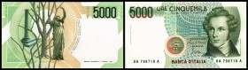 Banca d’Italia
 5000 Lire Dec. 4.1.1985(1985) Sign. Ciampi-Stevani, Grap. 540, P-111a, Serie UA I