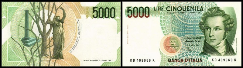 Banca d’Italia
 5000 Lire Dec. 4.1.1985(1992) Sign. Facio-Amici, Grap. 543, P-1...