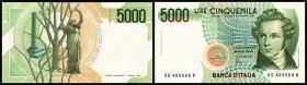 Banca d’Italia
 5000 Lire Dec. 4.1.1985(1992) Sign. Facio-Amici, Grap. 543, P-111c, Serie KD I