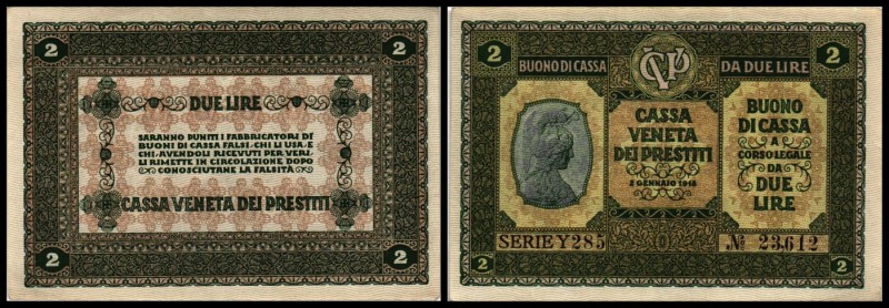 Militärausgaben
 2 Lire 1918, Grap. OS5, P-M5 Cassa Veneta dei Prestiti / Öster...