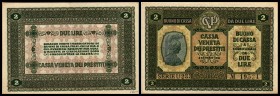 Militärausgaben
 2 Lire 1918, Grap. OS5, P-M5 Cassa Veneta dei Prestiti / Österr. Okkupation II