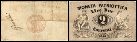 Moneta Patriottica
 2 Lire 1848, zu Ri-504 und PS-186, Rs. Unterschrift III-