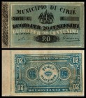 Notgeld
 20 Cent. o.D.(1866/74) o.KN, Gamberini zu 433 Municipio Cirié/Torino I