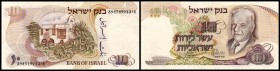 Bank of Israel
 10 Lirot 1968, KN schwarz, P-35a I