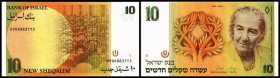 Bank of Israel
 10 New Shequalim 1992, Sign.8, P-53c I