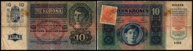 Finanzministerium
 10 Kronen 1915(1919) P-6b (Ri-A7) nur Klmk Provisorische Ausgaben des neuen Staates Kronen-Ausgabe IV